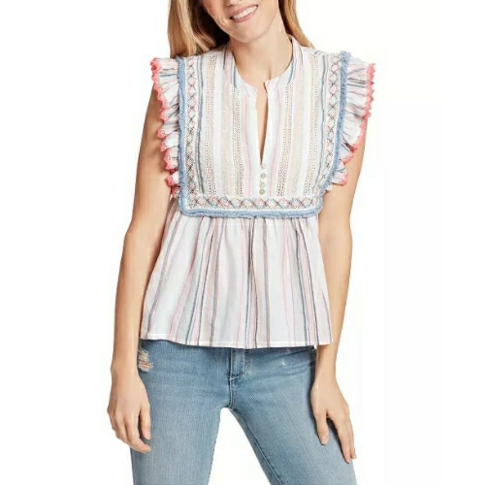 Ella Moss Natalia Ruffle Baby Doll Top Size XL